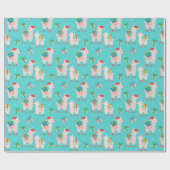 Kerstlamas Cadeaupapier (Vlak)