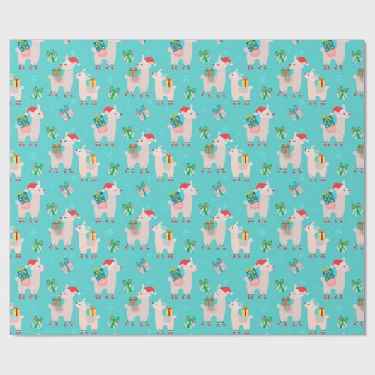 Kerstlamas Cadeaupapier (Vlak)