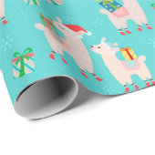 Kerstlamas Cadeaupapier (Rol Hoek)