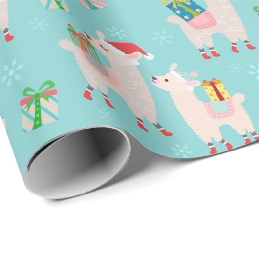 Kerstlamas Cadeaupapier (Rol Hoek)