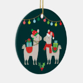 Kerstlamas Keramisch Ornament (Rechts)
