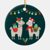 Kerstlamas Keramisch Ornament (Voorkant)