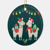 Kerstlamas Keramisch Ornament (Links)