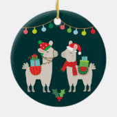 Kerstlamas Keramisch Ornament (Achterkant)