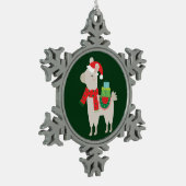 Kerstlamas Tin Sneeuwvlok Ornament (Links)