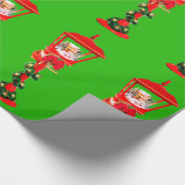 Kerstlamp Post Red Wrapping Paper Cadeaupapier (Hoek)