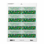 Kerstlampadreslabel grote bovenste tekst etiket (Full Sheet)