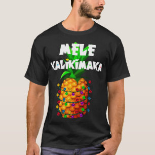 kerstlampboom Pineapple Mele Kalikimaka Ha T-shirt