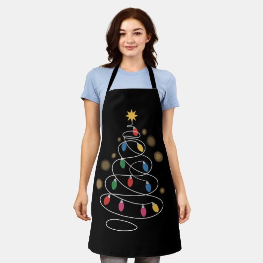 kerstlampboom schort (Gedragen)