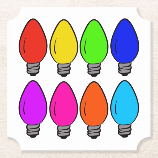  kerstlampen kartonnen onderzetters (Voorkant)