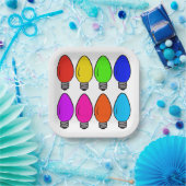  kerstlampen papieren bordje (Feest)