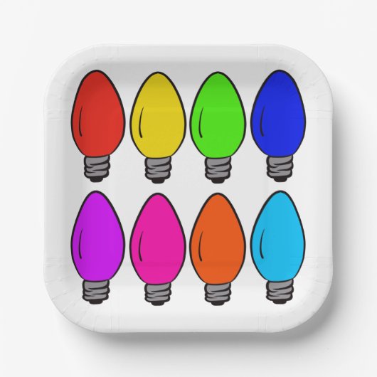  kerstlampen papieren bordje (Voorkant)