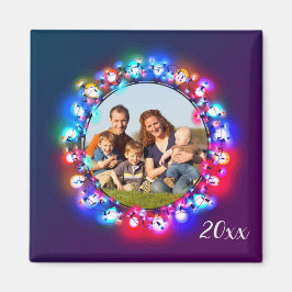 Kerstlampfeestdag Foto Afbeelding Wreate Magneet