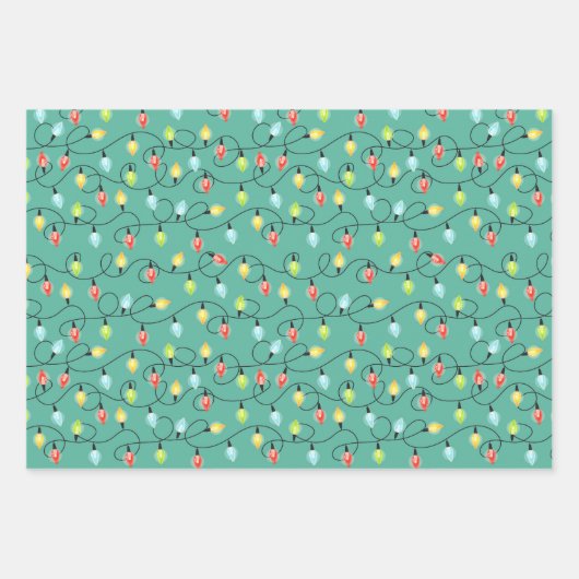 Kerstlampgevuurpatroon Inpakpapier Vel (Voorkant 2)