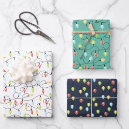 Kerstlampgevuurpatroon Inpakpapier Vel