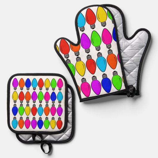 kerstlampglas ovenwant & pannenlap set (Voorkant / Achterkant)