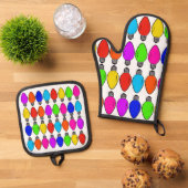 kerstlampglas ovenwant & pannenlap set (Top down)