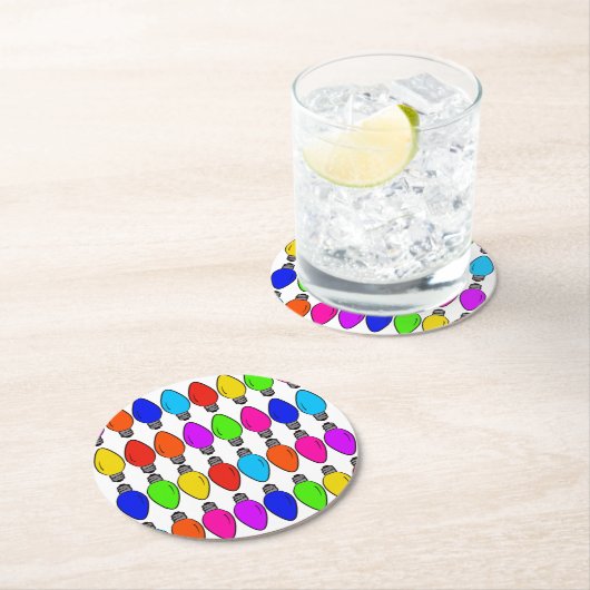 kerstlampglas ronde kartonnen onderzetter (Insitu)