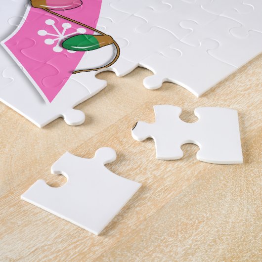 Kerstlampje borstkanker legpuzzel (Zijkant)