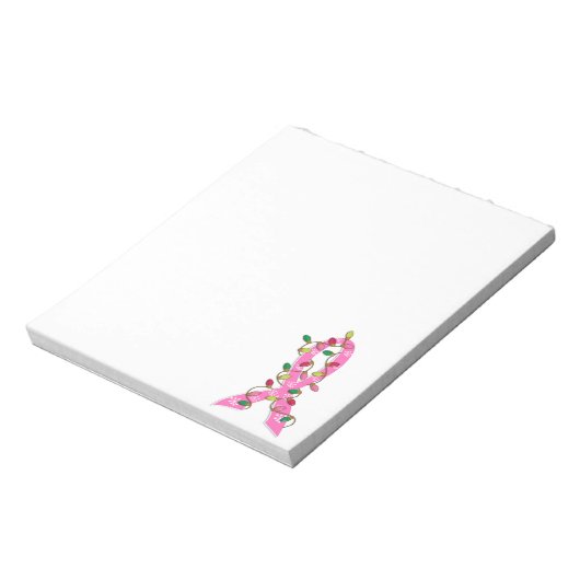 Kerstlampje borstkanker notitieblok (Linkerzijde)