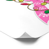 Kerstlampje borstkanker poster (Hoek)