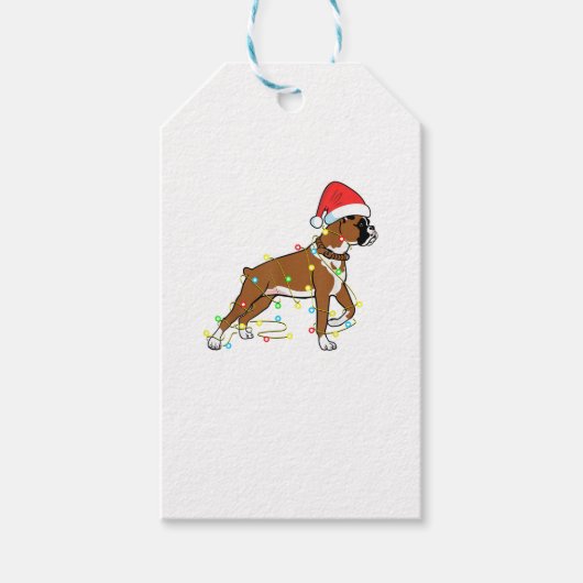kerstlampje Boxer Hondenliefhebber Funny Gift Cadeaulabel (Voorkant)