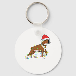kerstlampje Boxer Hondenliefhebber Funny Gift Sleutelhanger