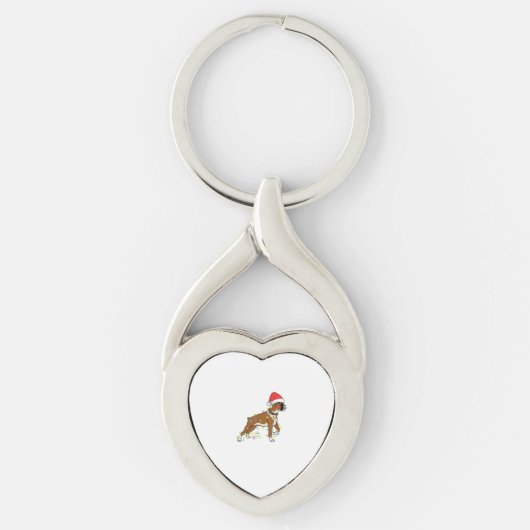 kerstlampje Boxer Hondenliefhebber Funny Gift Sleutelhanger (Voorkant)