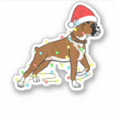 kerstlampje Boxer Hondenliefhebber Funny Gift Sticker (Voorkant)