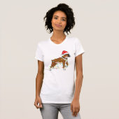 kerstlampje Boxer Hondenliefhebber Funny Gift T-shirt (Voorkant volledig)
