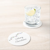 Kerstlampje feestdag ronde kartonnen onderzetter (Insitu)