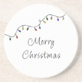 Kerstlampje feestdag zandsteen onderzetter (Voorkant)