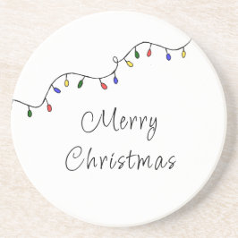 Kerstlampje feestdag zandsteen onderzetter