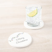 Kerstlampje feestdag zandsteen onderzetter (Zijkant)