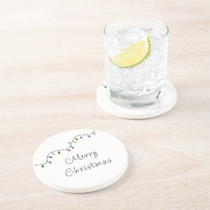 Kerstlampje feestdag zandsteen onderzetter