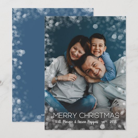 kerstlampje feestdagenkaart (Voorkant / Achterkant)