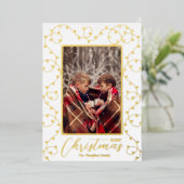 kerstlampje folie feestdagenkaart (Staand Voorkant)