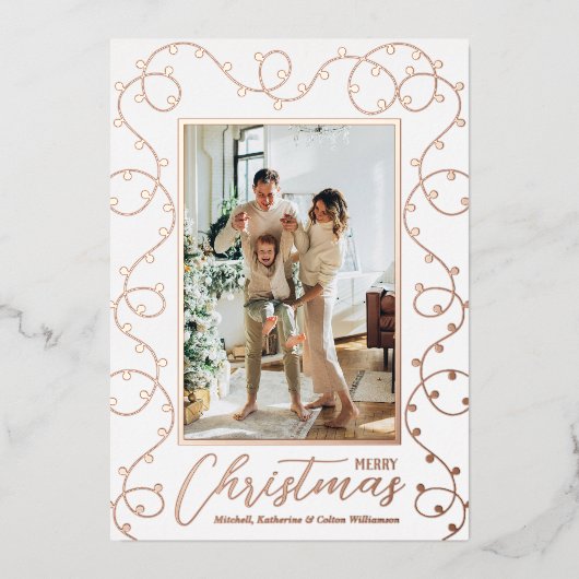 kerstlampje folie feestdagenkaart (Voorkant)