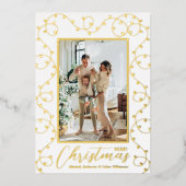 kerstlampje folie feestdagenkaart (Voorkant)