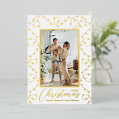 kerstlampje folie feestdagenkaart (Staand Voorkant)