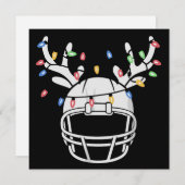 kerstlampje Football Helmet Funny Xmas Feestdagenkaart (Voorkant / Achterkant)