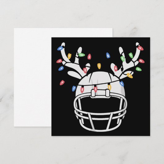 kerstlampje Football Helmet Funny Xmas Feestdagenkaart (Voorkant / Achterkant)