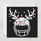 kerstlampje Football Helmet Funny Xmas Feestdagenkaart (Voorkant)