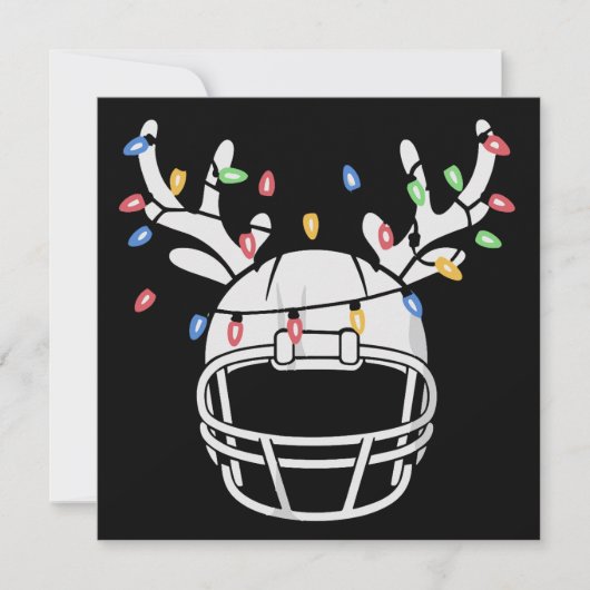 kerstlampje Football Helmet Funny Xmas Feestdagenkaart (Voorkant)
