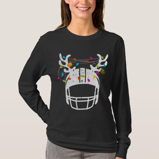 kerstlampje Football Helmet Funny Xmas T-shirt (Voorkant)