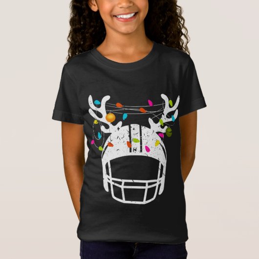 kerstlampje Football Helmet Funny Xmas T-shirt (Voorkant)