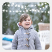 kerstlampje Fotofeestdag ticker Vierkante Sticker (Voorkant)