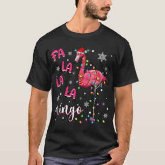 kerstlampje Funny Xmas Santa Hat Flamingo Ani T-shirt