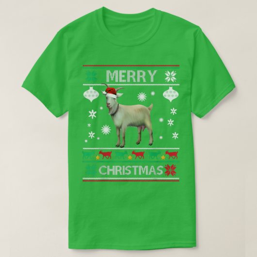 kerstlampje Goat XMas Pajama Merry Kerstmis T-shirt (Design voorkant)