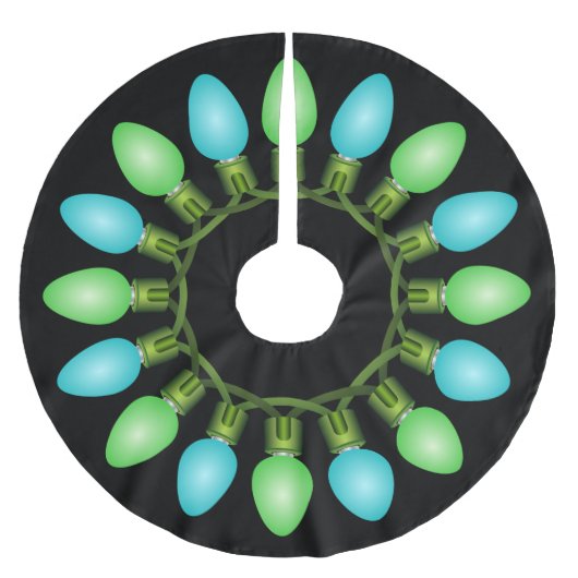 Kerstlampje in Blauw en Groen Kerstboom Rok (Voorkant)